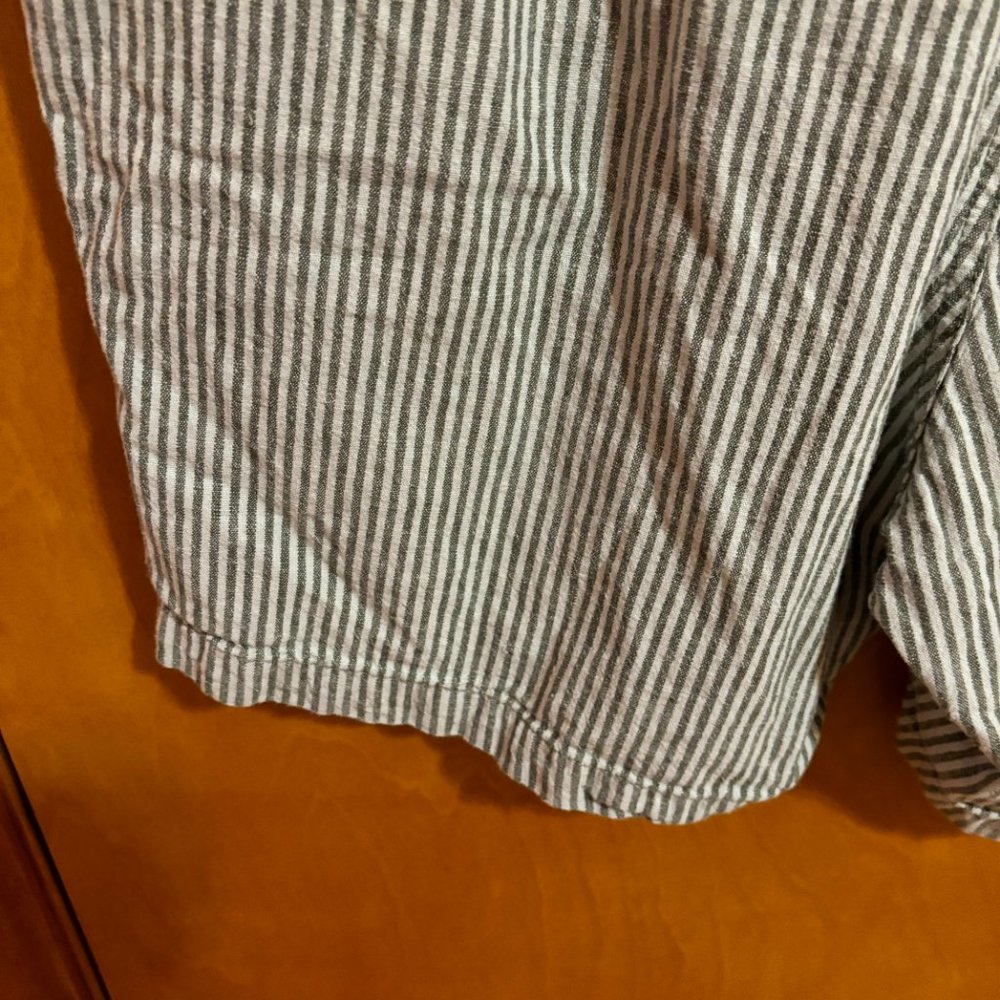 Old Navy Linen Shorts Jogger Medium Stripe Pockets 7" Inseam Draw‎ String Waist - Picture 12 of 12